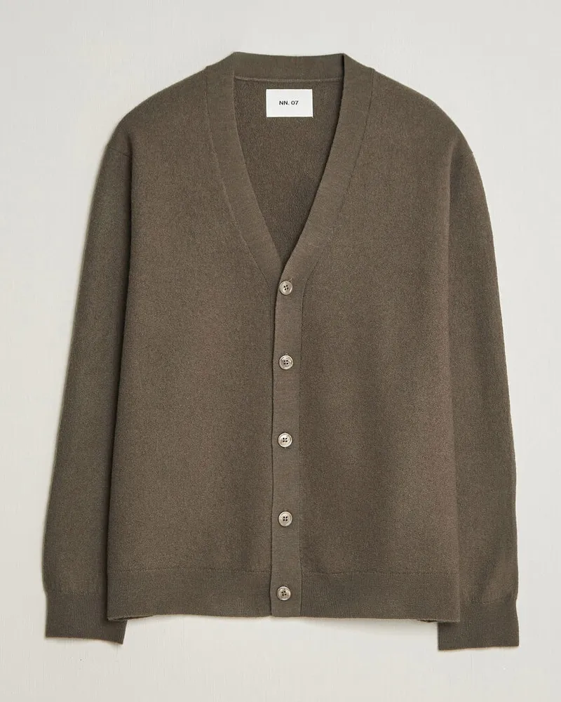 NN 07 Jasper Wool Knitted Cardigan Mable Husk Braun