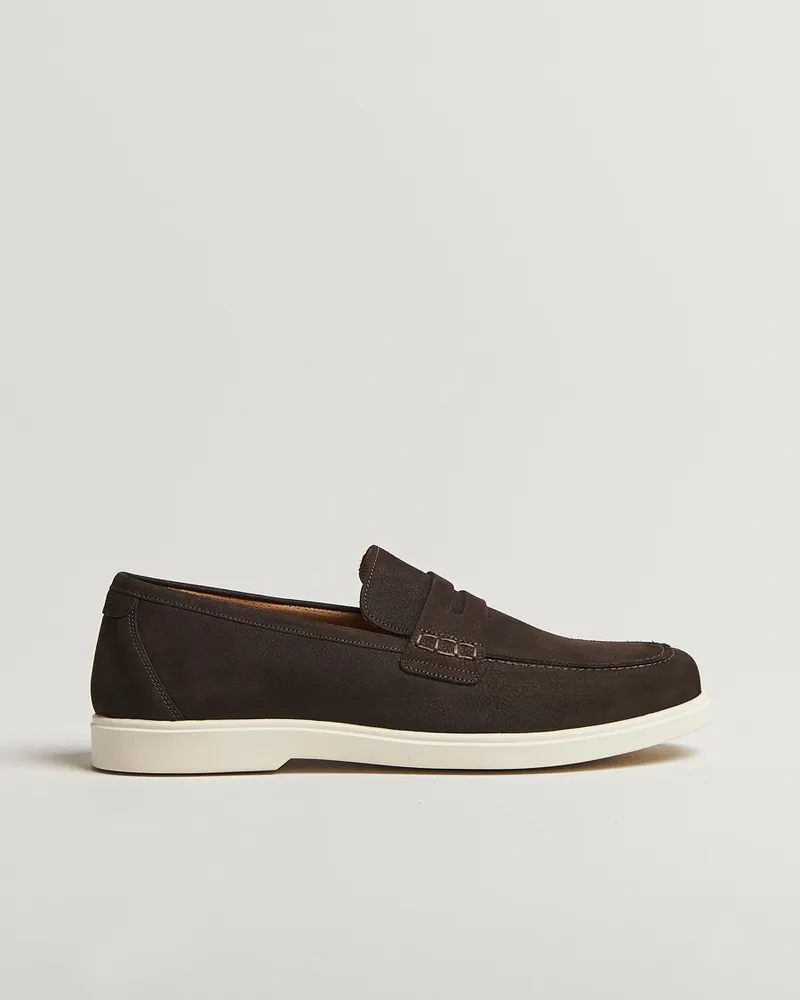 Loake 1880 Como Nubuck Loafers Dark Brown Braun