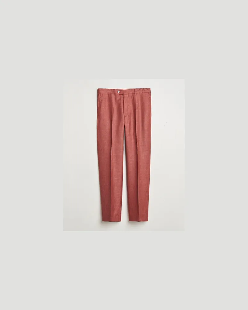 Oscar Jacobson Del S Wool/Silk/Linen Trousers Red Rot