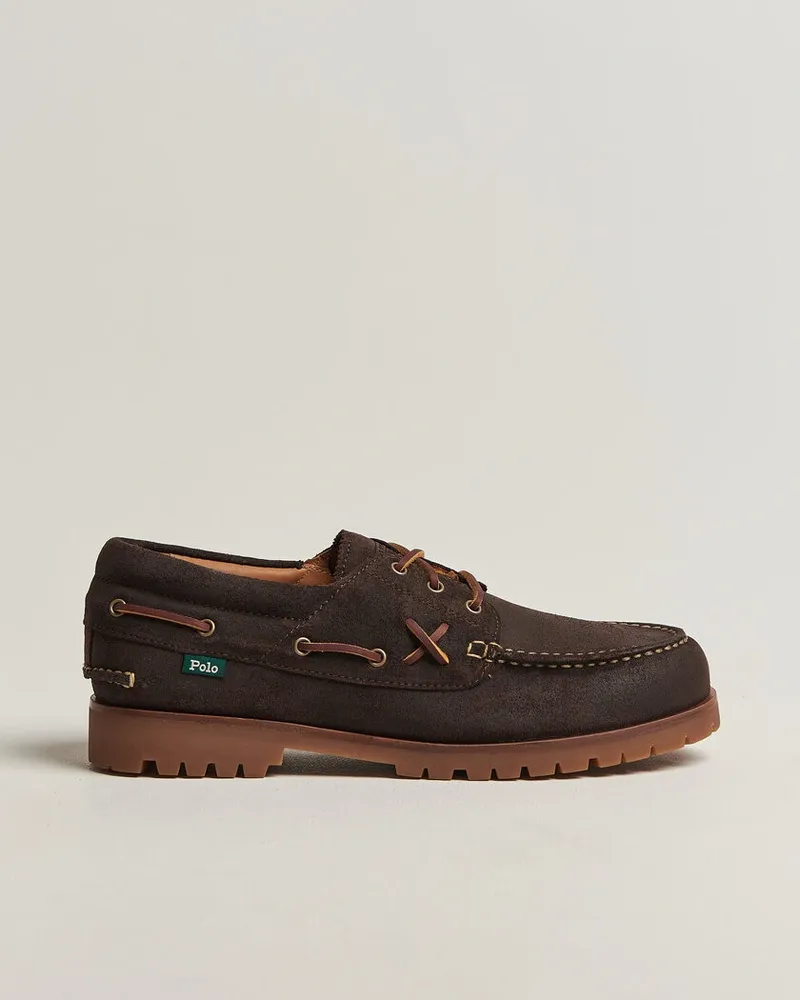 Ralph Lauren Ranger Deck Suede Boat Shoe Dark Chocolate Braun
