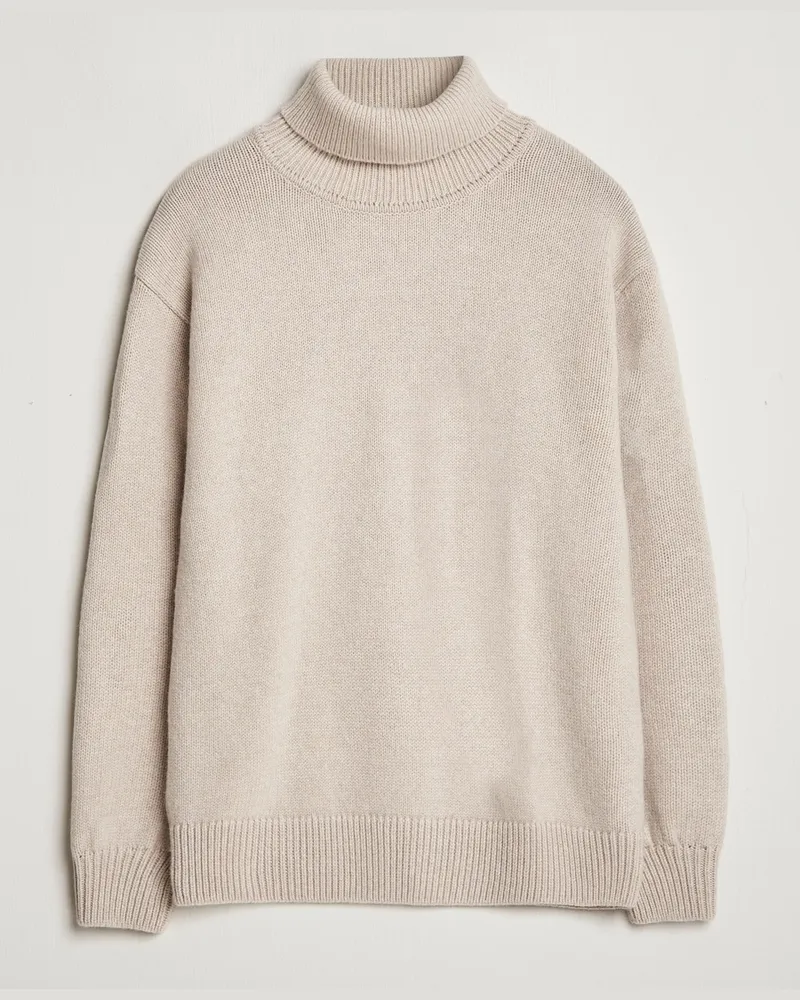 COLORFUL STANDARD Merino Wool Turtleneck Ivory White Beige