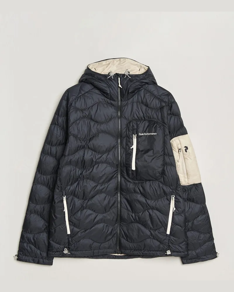 Peak Performance Helium Utility Down Hooded Jacket Black/Sand Fog Schwarz