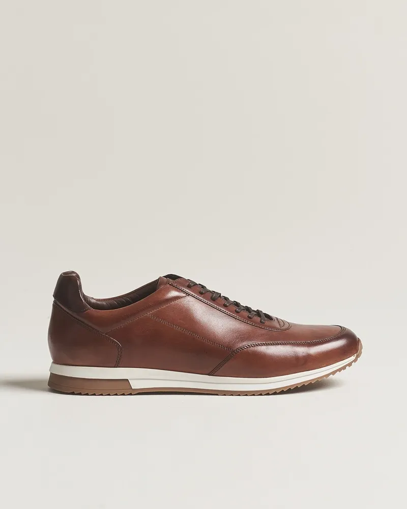 Loake 1880 Bannister Leather Running Sneaker Cedar Braun