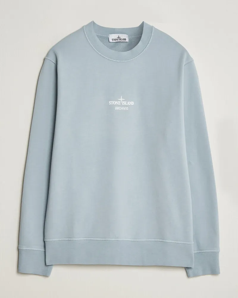 Stone Island Cotton Fleece Archivio Print Sweatshirt Ash Grey Grau