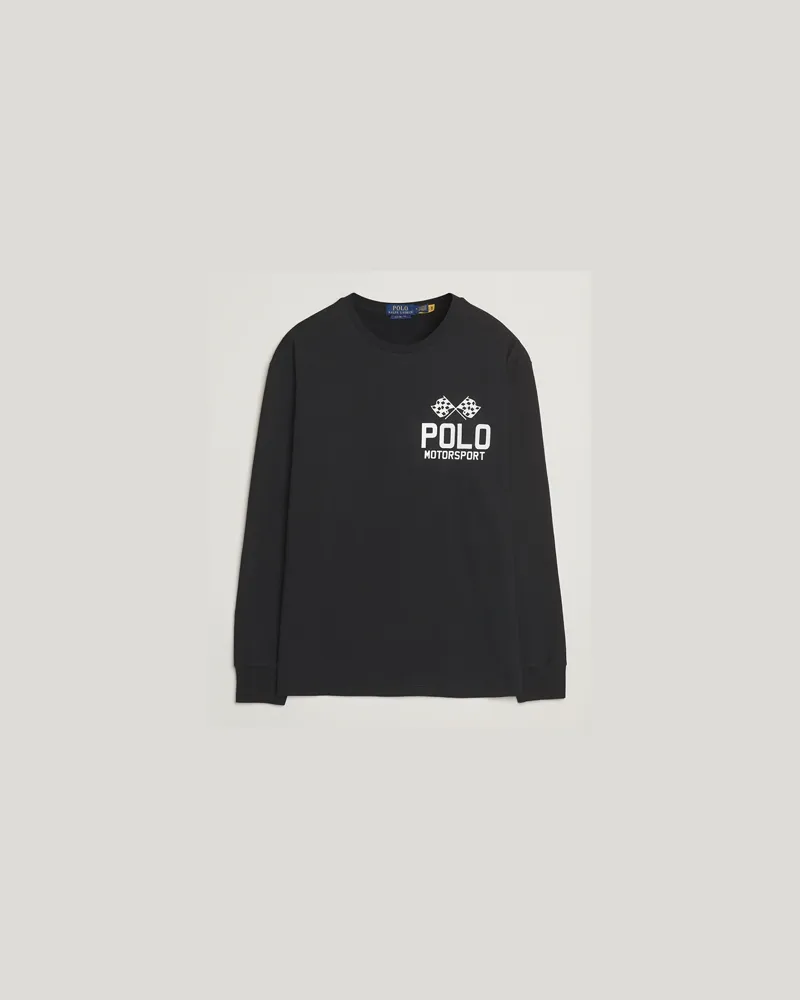 Ralph Lauren RL Motorsport Long Sleeve Tee Polo Black Schwarz