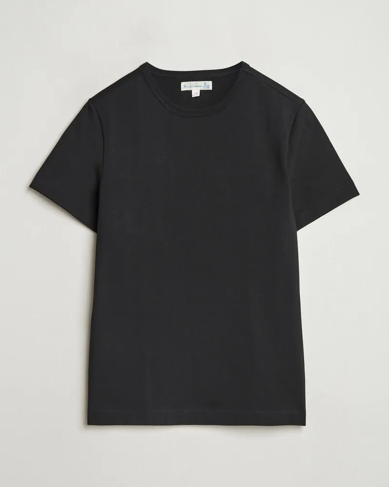 Merz b. Schwanen Classic Fit Loopwheeled T-Shirt Black Schwarz