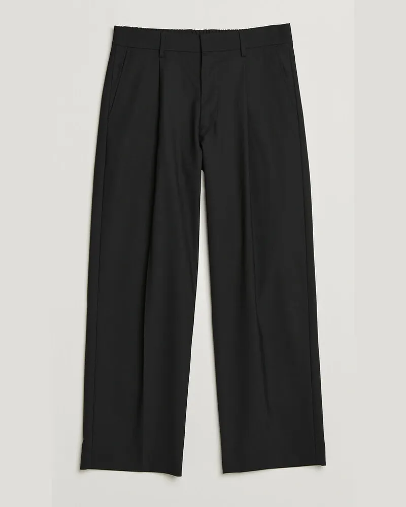 NN 07 Kay Wool Trousers Black Schwarz