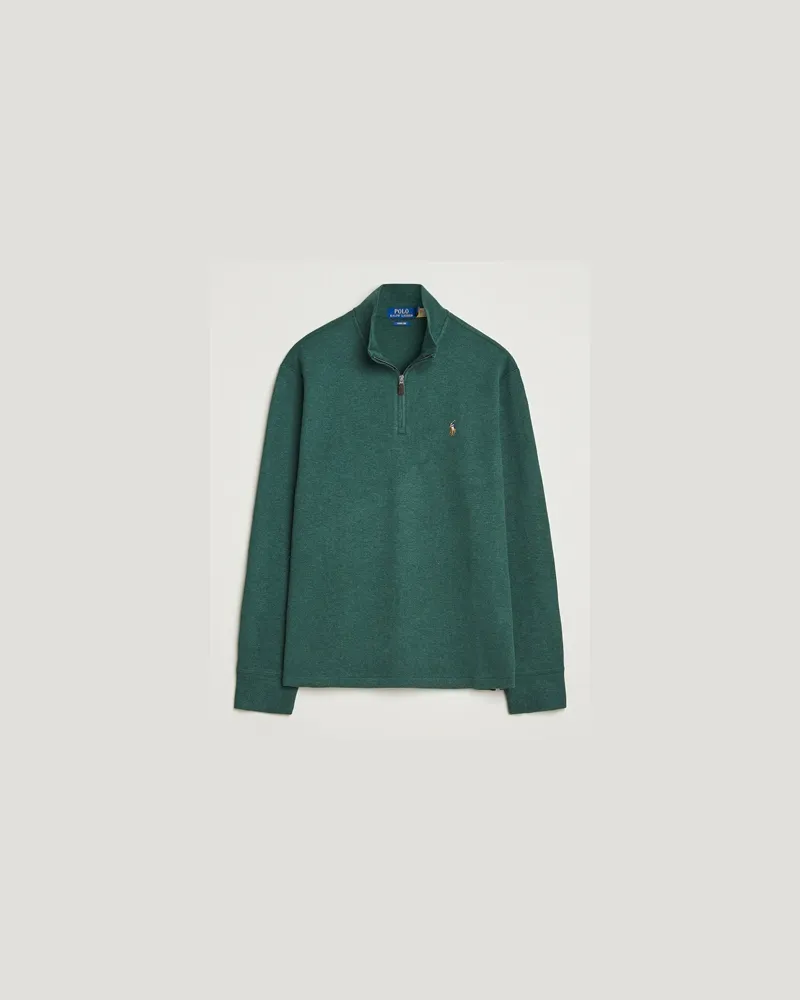 Ralph Lauren Double Knit Jaquard Half Zip Sweater Pine Heather Grün