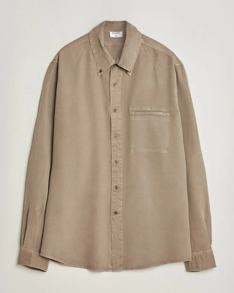 Filippa K Zack Lyocell Shirt Stone Taupe Beige