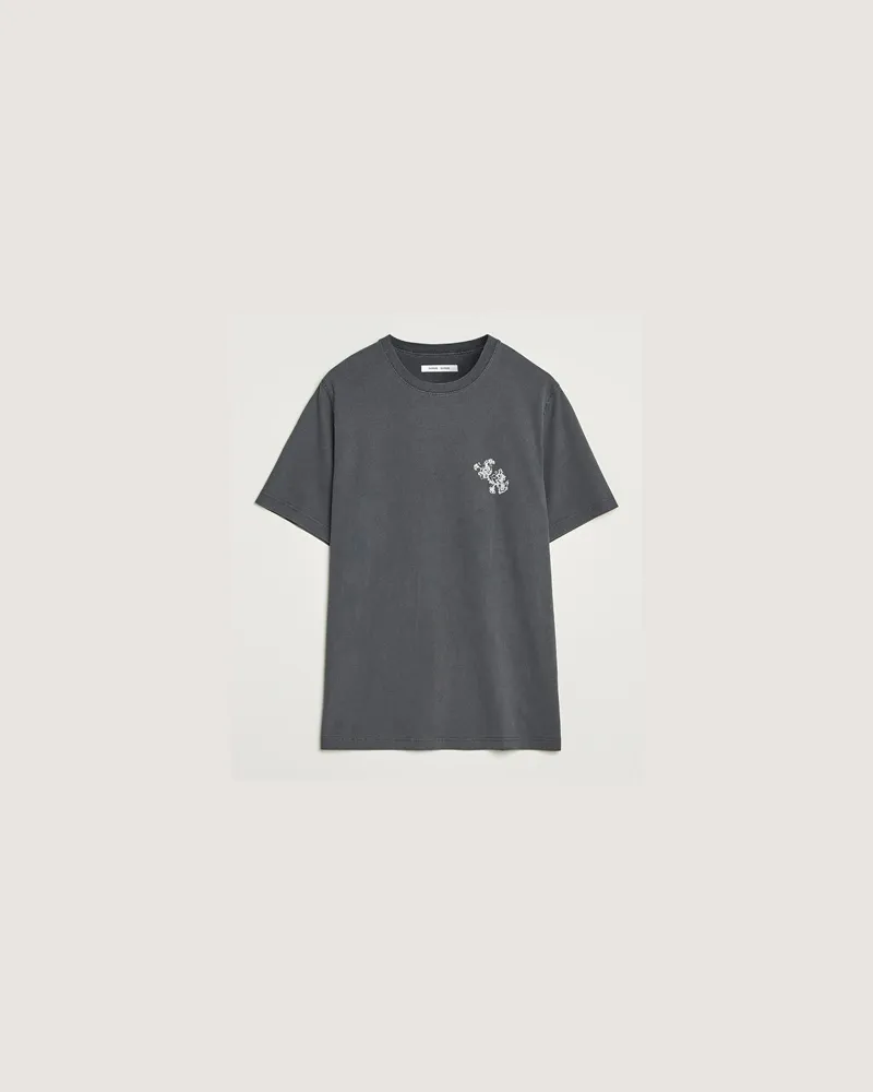 Samsøe & Samsøe Phil Printed Crew Neck T-Shirt Washed Black Schwarz