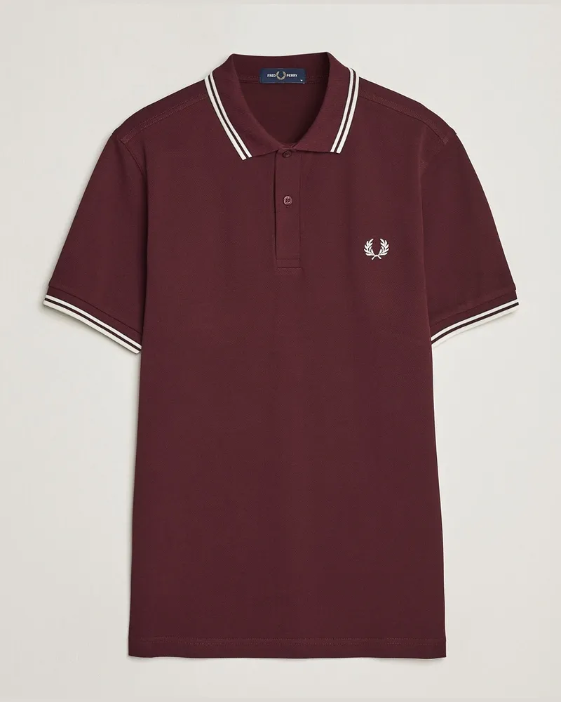 Fred Perry Twin Tipped Polo Shirt Oxblood Rot