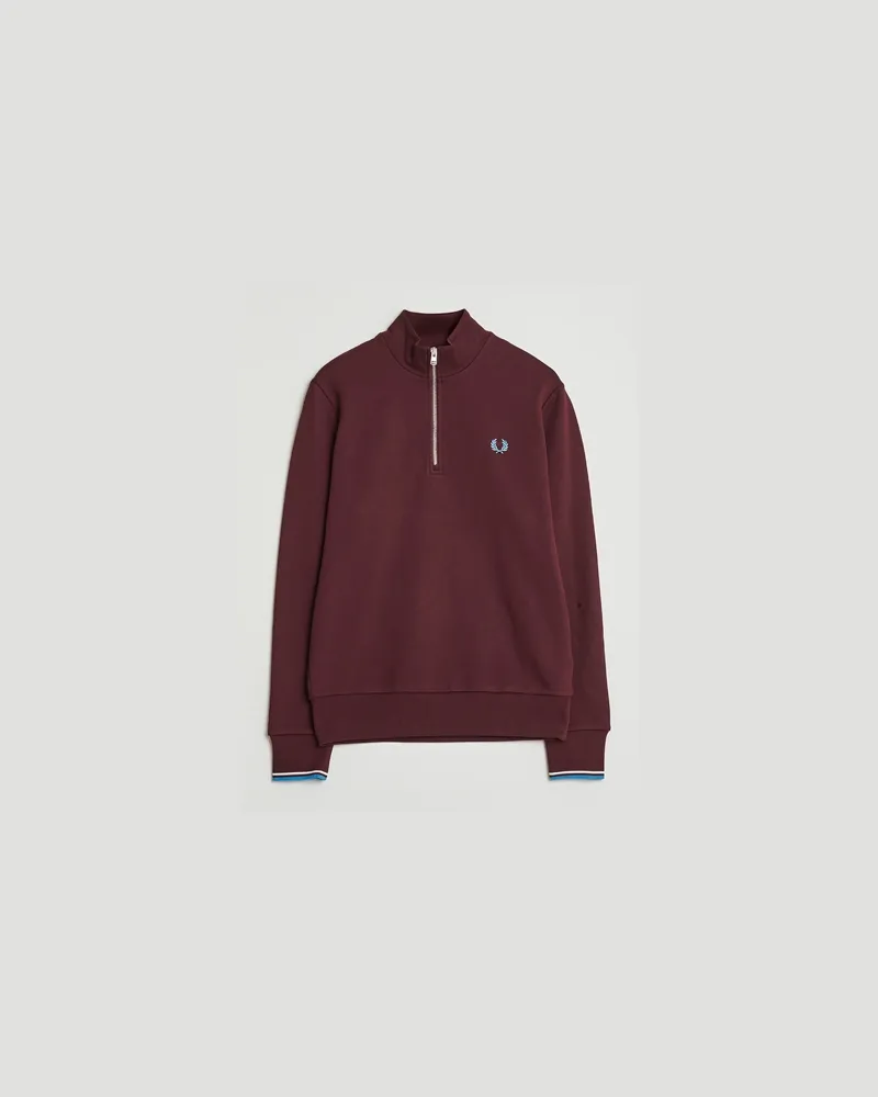 Fred Perry Half Zip Sweatshirt Oxblood Rot