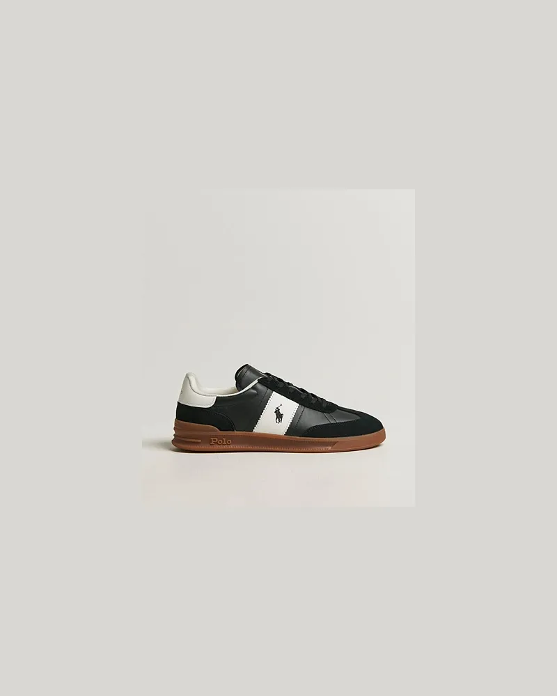 Ralph Lauren Aera Leather/Suede Sneakers Black/White Schwarz