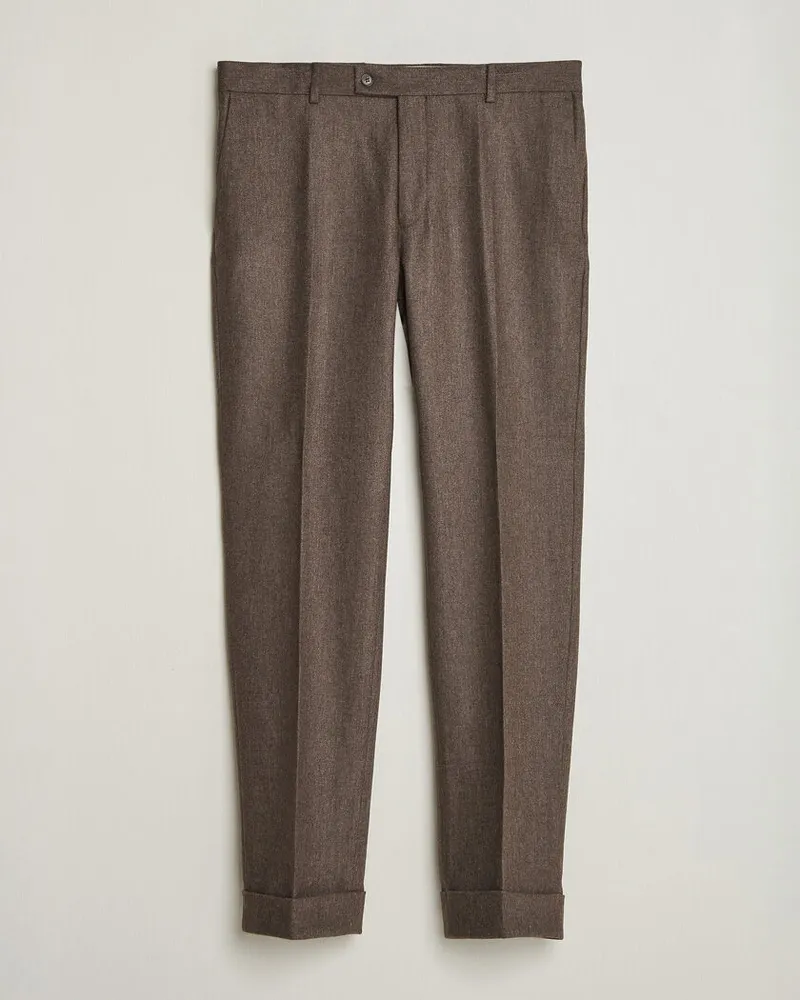 Morris Flannel Suit Trousers Brown Braun