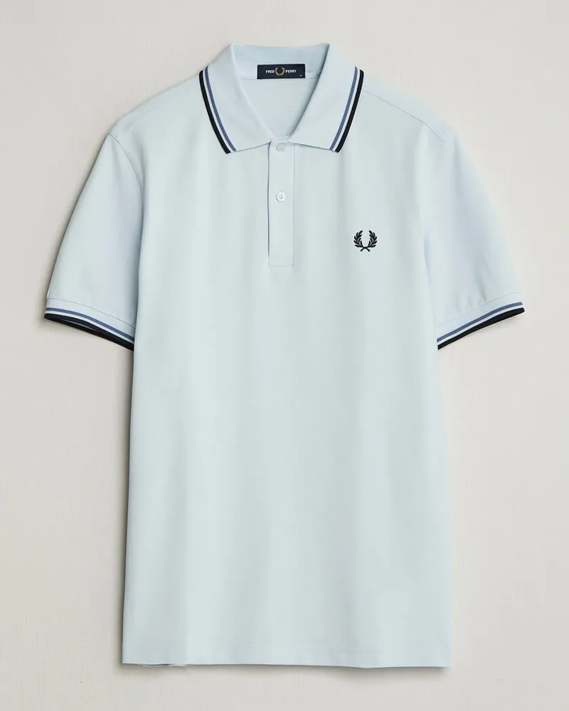 Fred Perry Twin Tipped Polo Shirt Light Ice Blau