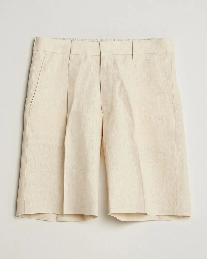 NN 07 Kay Relaxed Fit Linen Drawstring Shorts Oat Beige