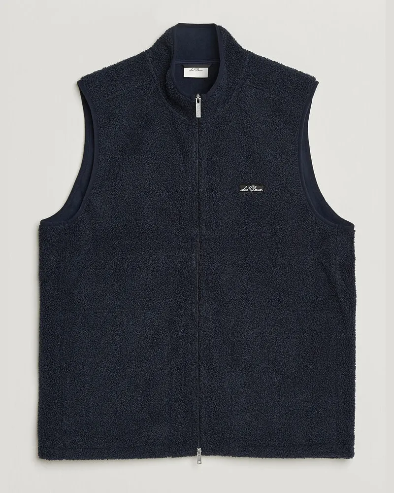 LES DEUX Patch Teddy Vest Dark Navy Blau
