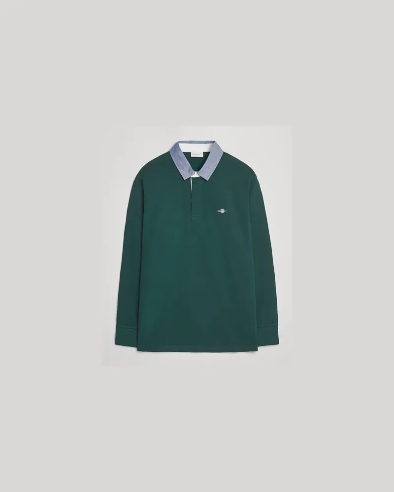 Gant Chambray Solid Heavy Rugger Tartan Green Grün