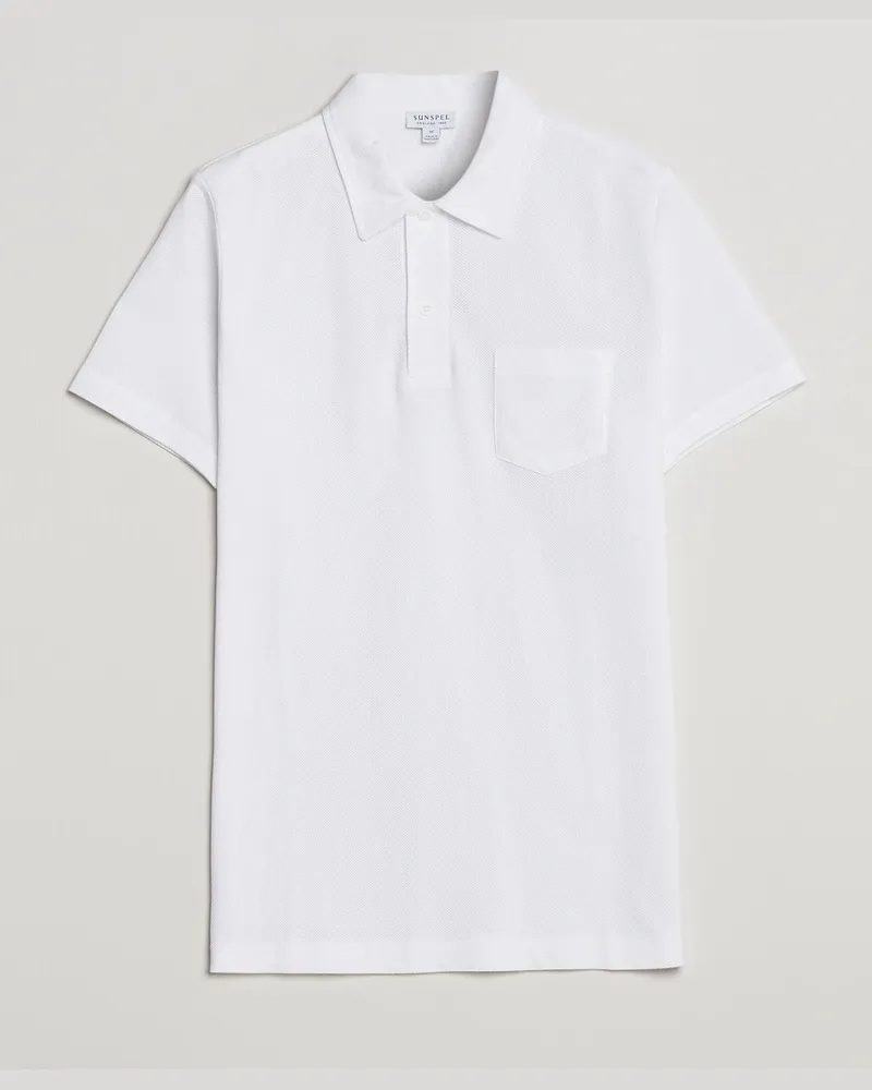 Sunspel Riviera Polo Shirt White Weiß