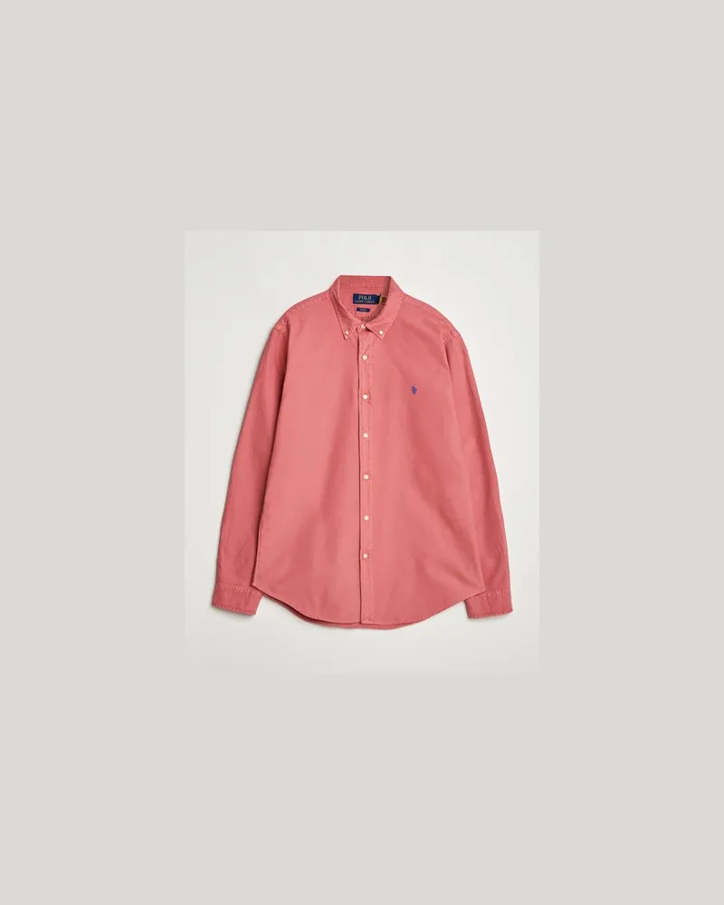 Ralph Lauren Slim Fit Garment Dyed Oxford Shirt Adirondack Berry Rot