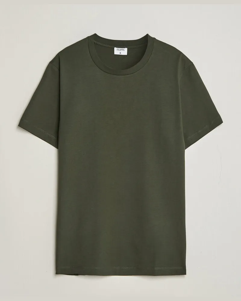 Filippa K Filip Crew Neck T-Shirt Night Green Grün