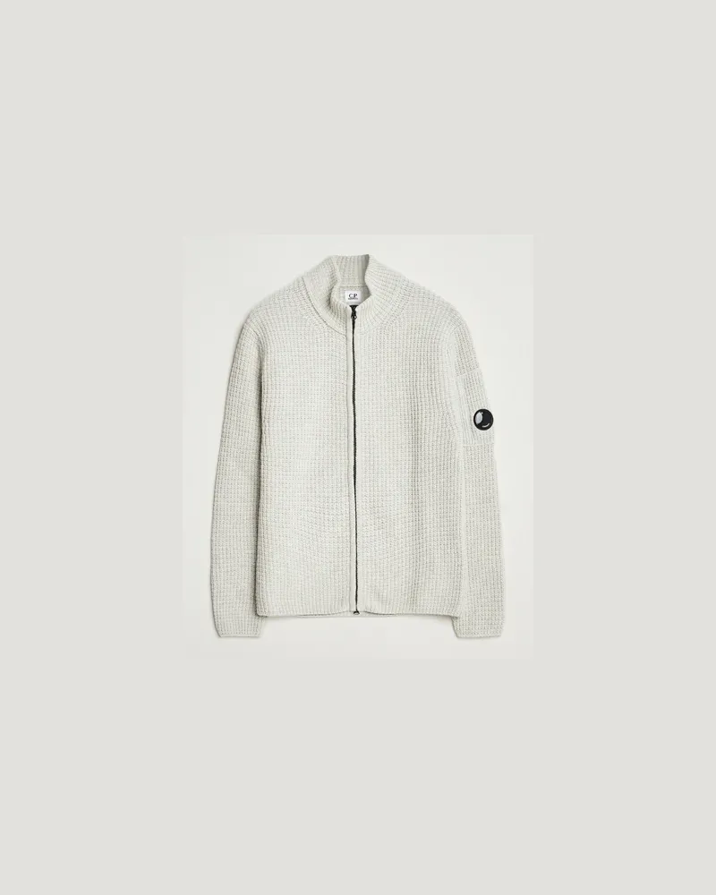 C.P. Company Structure Lambswool Full Zip Grey Grau