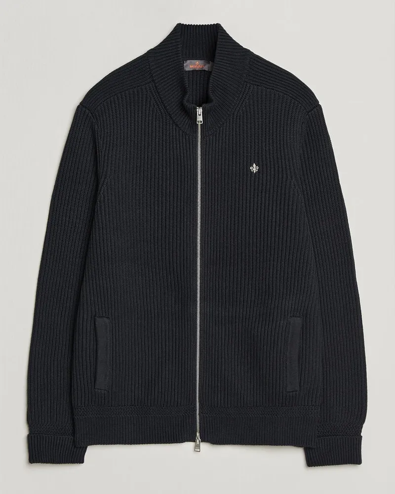 Morris Duncan Zip Cardigan Old Blue Blau