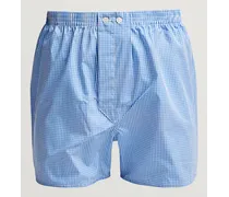 Classic Fit Baumwoll Boxer Shorts Blue Gingham