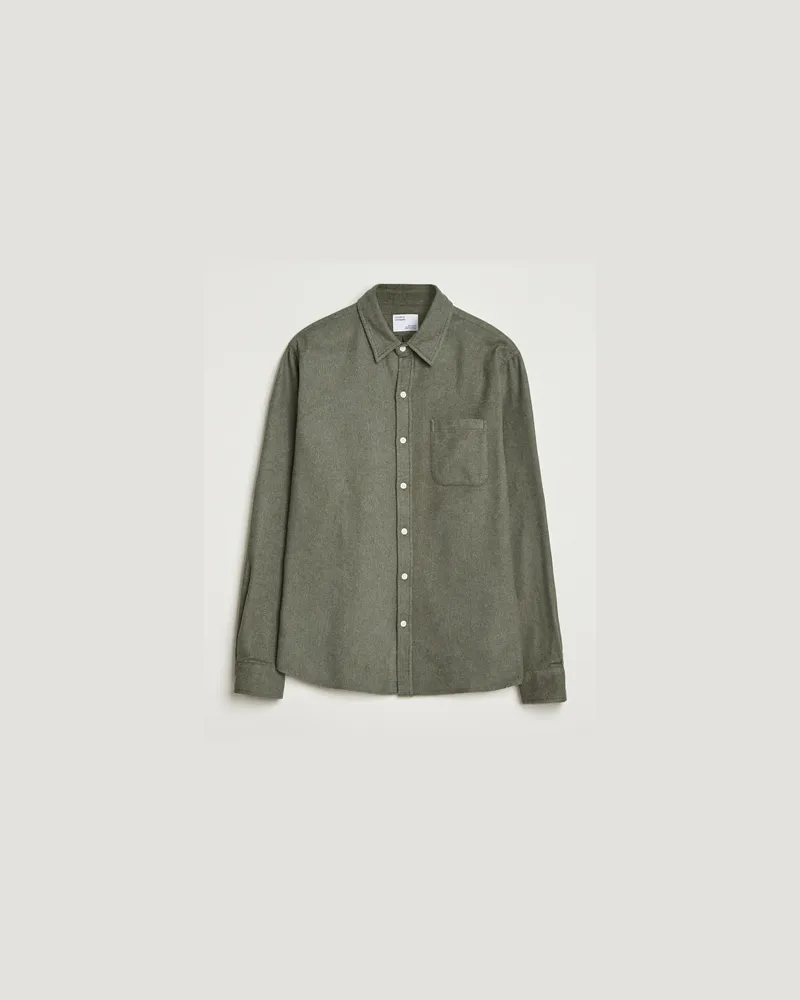 COLORFUL STANDARD Organic Flannel Shirt Dusty Olive Grün