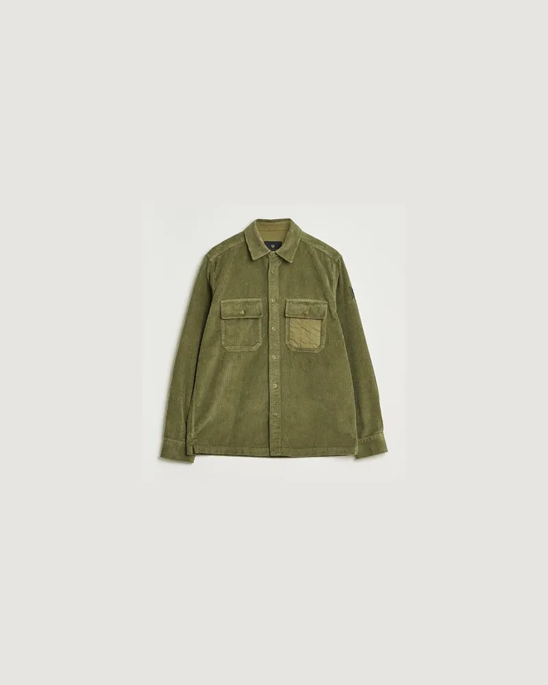 Belstaff Fallgate Cord Overshirt True Olive Grün