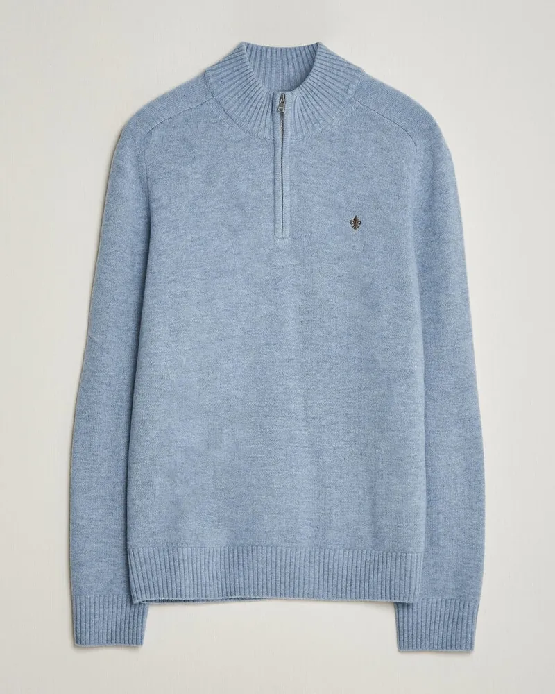 Morris Hertford Lambswool Half Zip Blue Blau