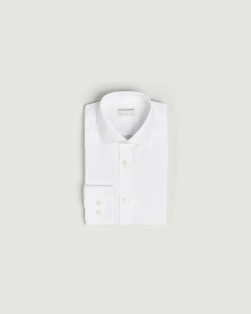 Tiger of Sweden Adley Slim Fit Cut Away Shirt White Weiß