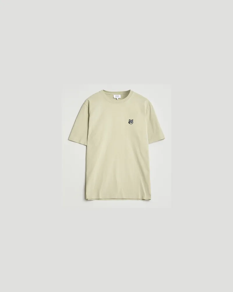 Kitsuné Grey Fox Head T-Shirt Stone Beige Grün