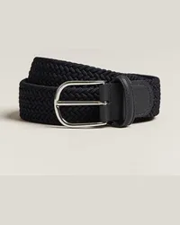 Anderson's Stretch Woven 3,5 cm Belt Navy Blau