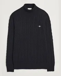 Gant Baumwoll Cable Turtle Neck Black Schwarz