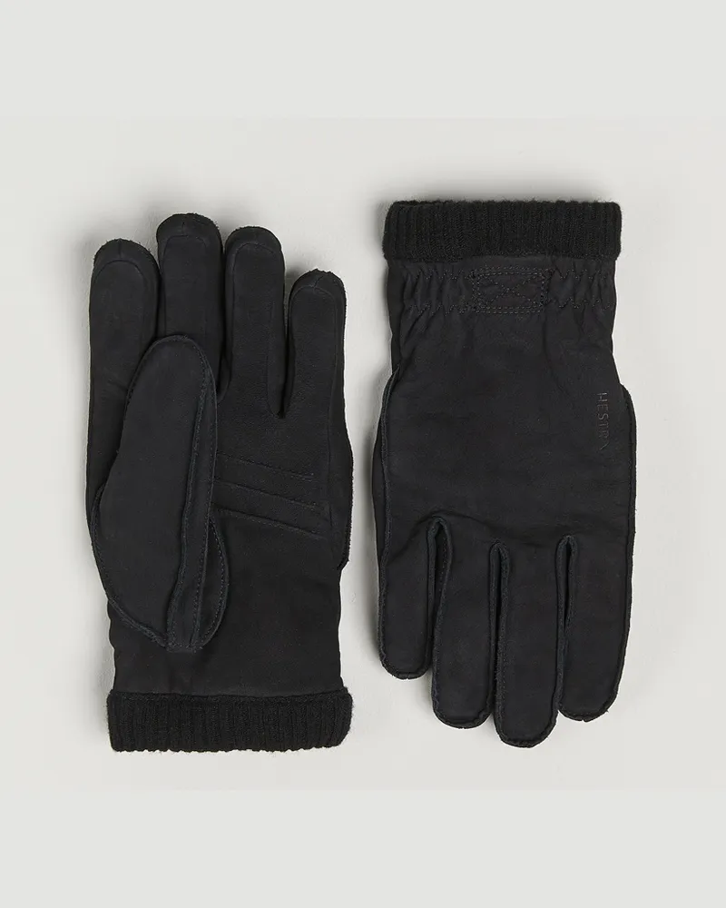 Hestra Joar Primaloft Lined Nubuck Glove Black Schwarz