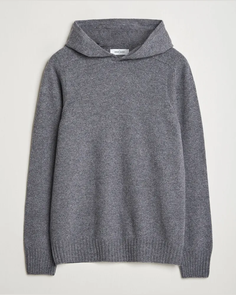 Gran Sasso Wool Hoodie Grey Melange Grau
