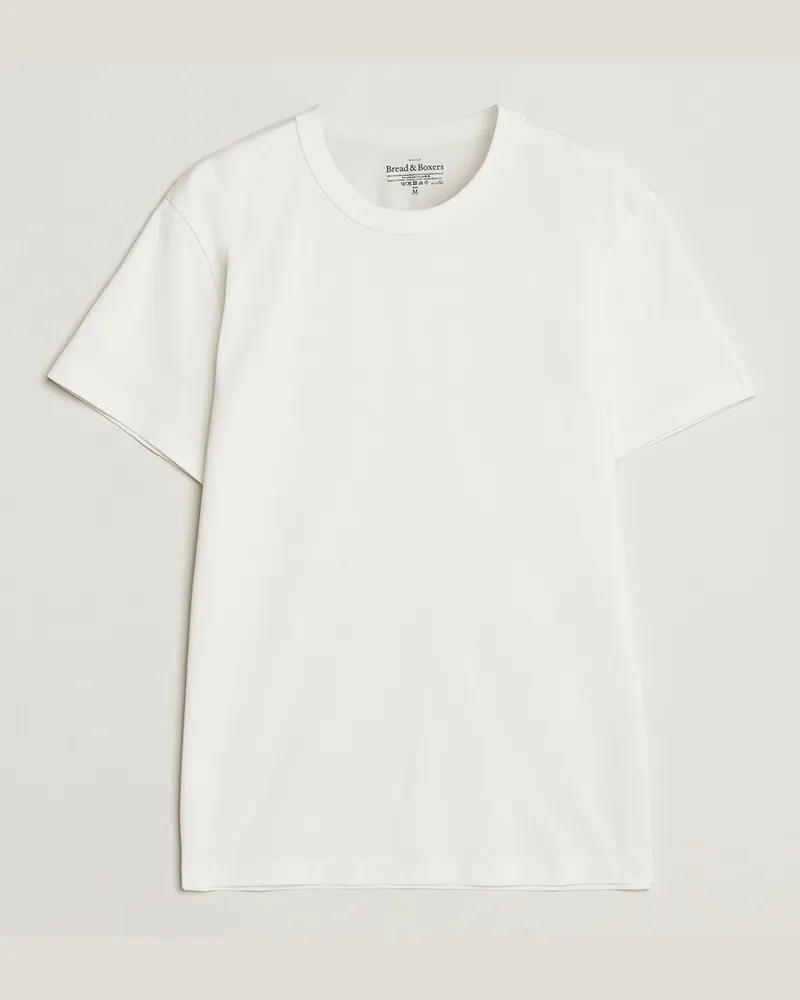 Bread & Boxers Pima Cotton Crew Neck T-Shirt Ivory Weiß