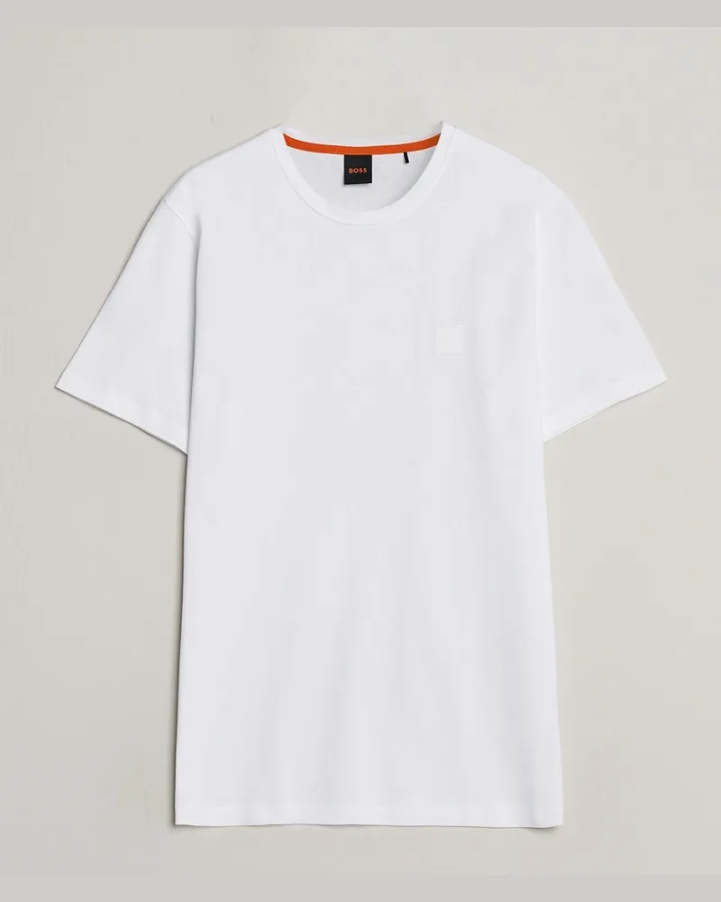HUGO BOSS Tales Logo Crew Neck T-Shirt White Weiß
