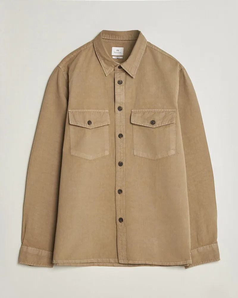 Paul Smith Casual Fit Cotton Overshirt Beige Beige