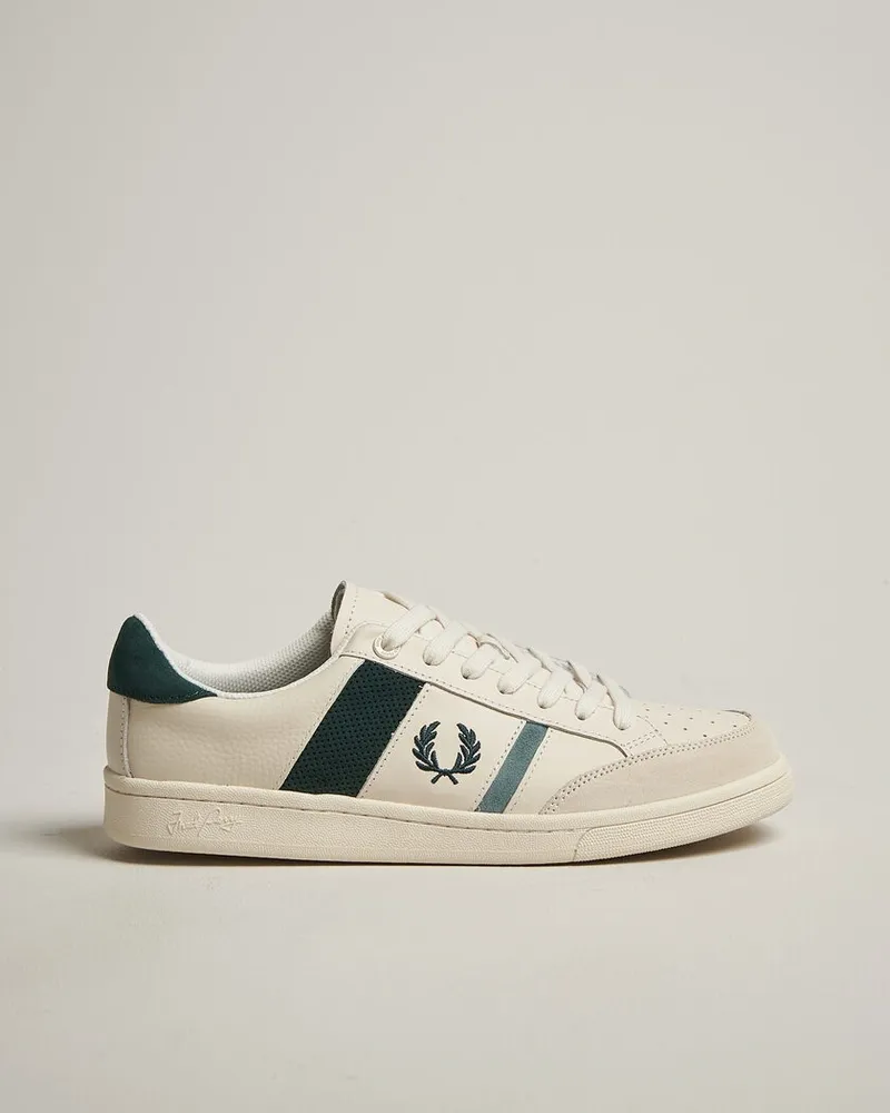 Fred Perry B725 Leather/Suede Sneaker Ecru Weiß