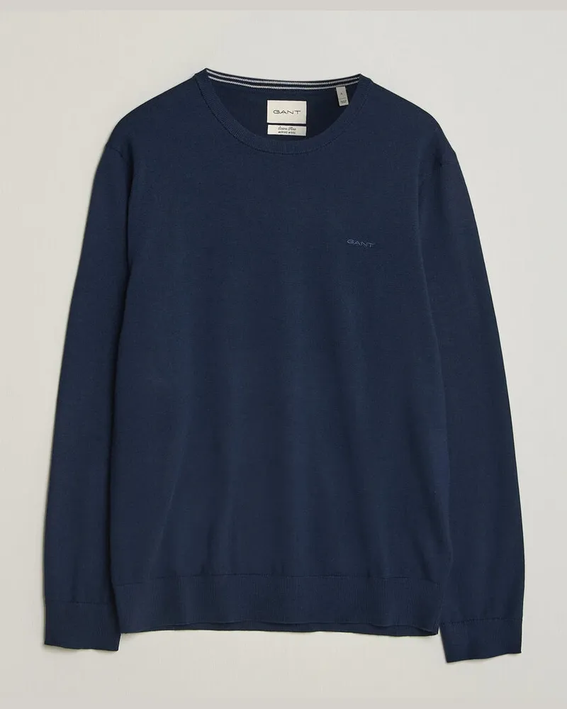 Gant Extrafine Merino Knitted Crew Neck Marine Blau