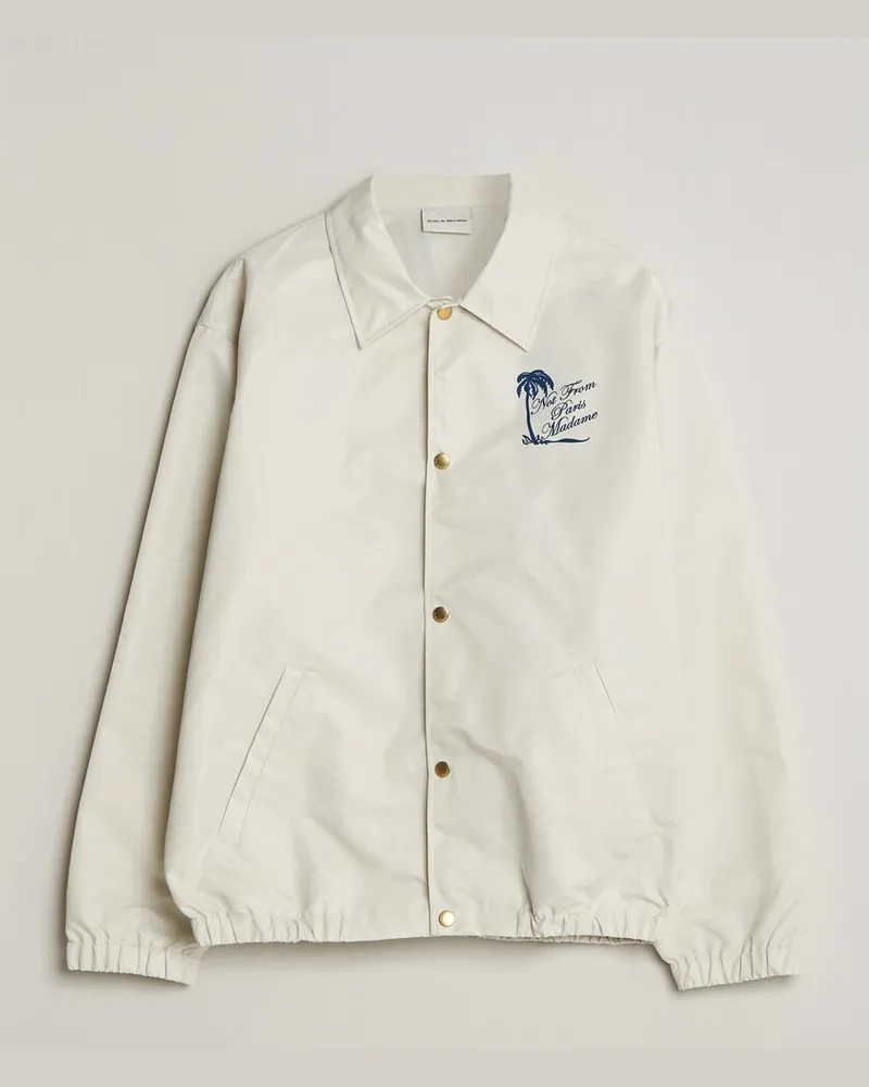 Drôle de Monsieur Palmier Slogan Coach Jacket Off White Weiß