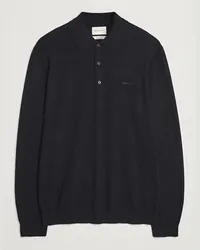 Gant Extrafine Merino Woll Polo Black Schwarz