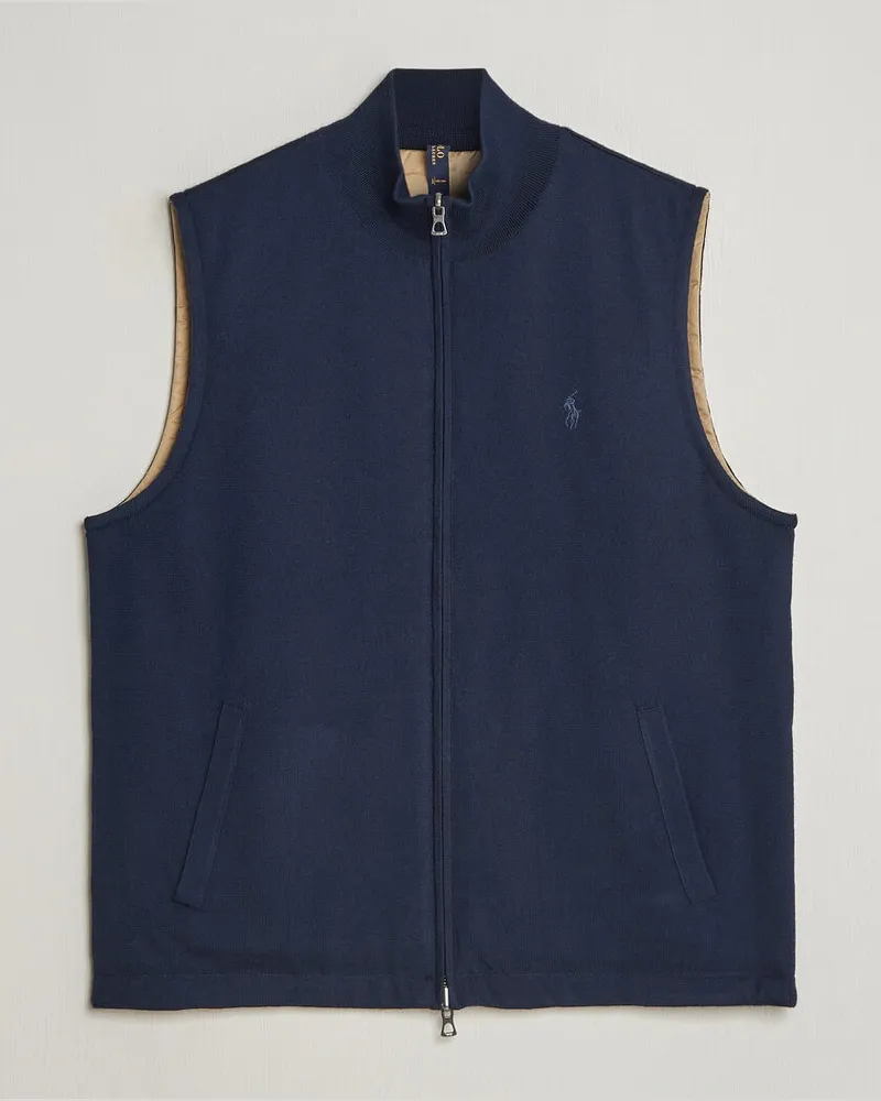 Ralph Lauren Wool Blend Vest Navy Combo Blau