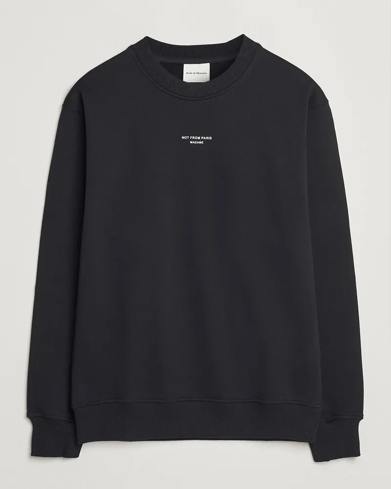 Drôle de Monsieur Classic Slogan Sweatshirt Black Schwarz
