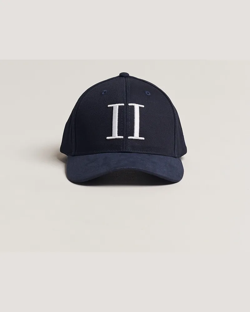 LES DEUX Core Baseball Cap Suede II Dark Navy Blau