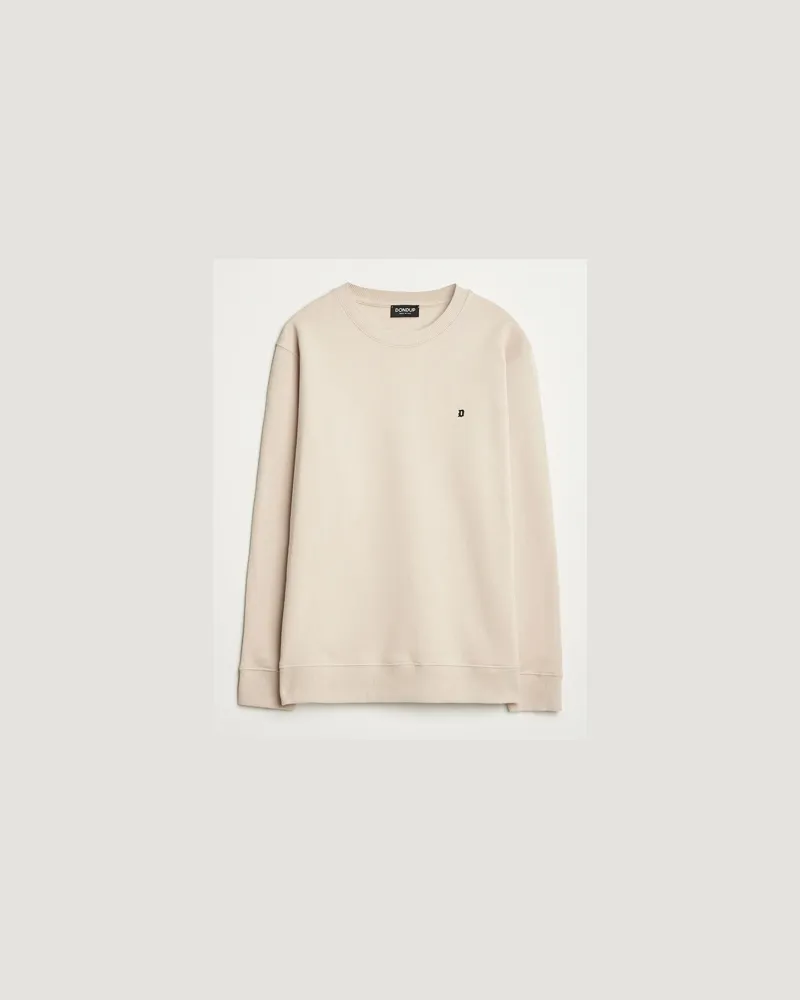 Dondup Logo Crew Neck Sweatshirt Ecru Beige