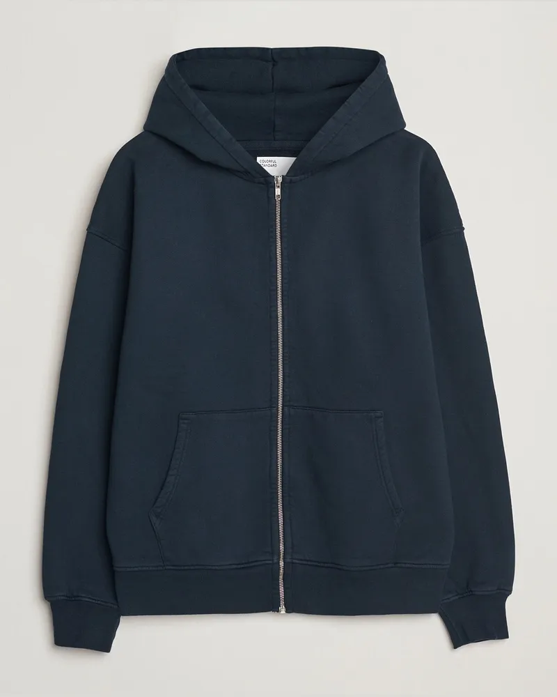 COLORFUL STANDARD Classic Organic Full Zip Hoodie Navy Blue Blau