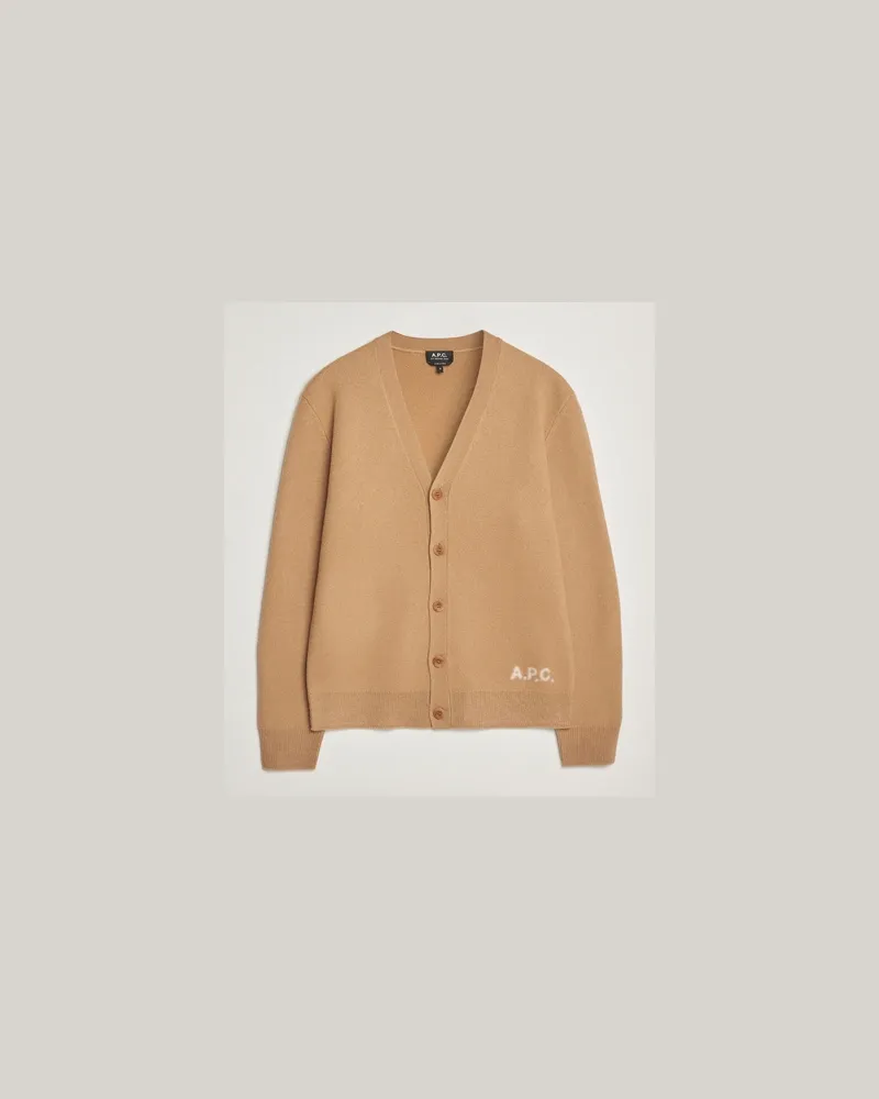 A.P.C. Kenny Wool Knitted Cardigan Camel Beige